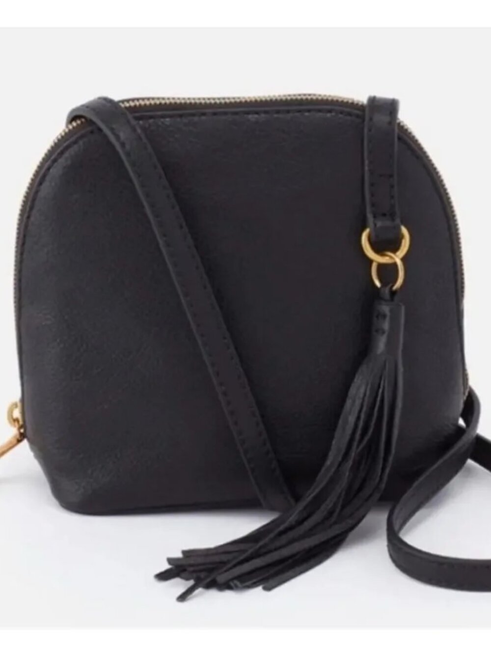 Hobo Nash Crossbody Bag Small Black Pebbled Soft Leather Boho Western